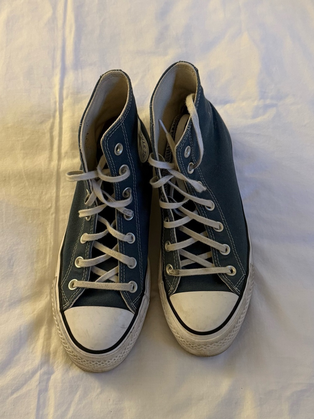 Blue Converse high top platform sneakers size 7